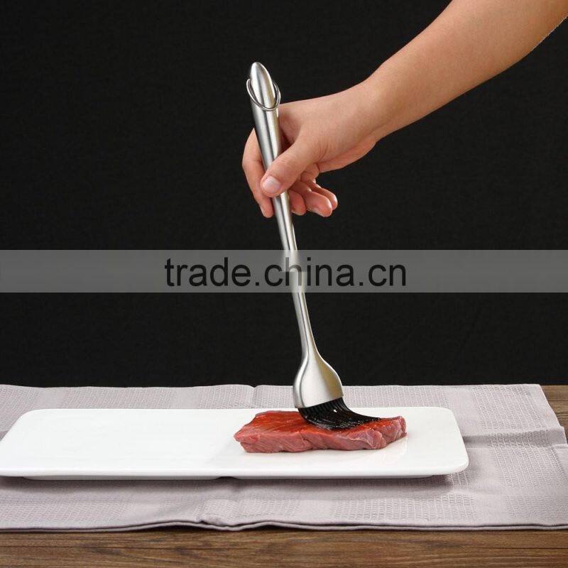 OEM Design alibaba express factory stainless steel handle silicone brush