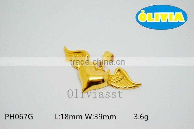 Olivia 2016 New Modern Fashion Jewelry 316 Stainless steel Cast Love Heart With Wing Pendant