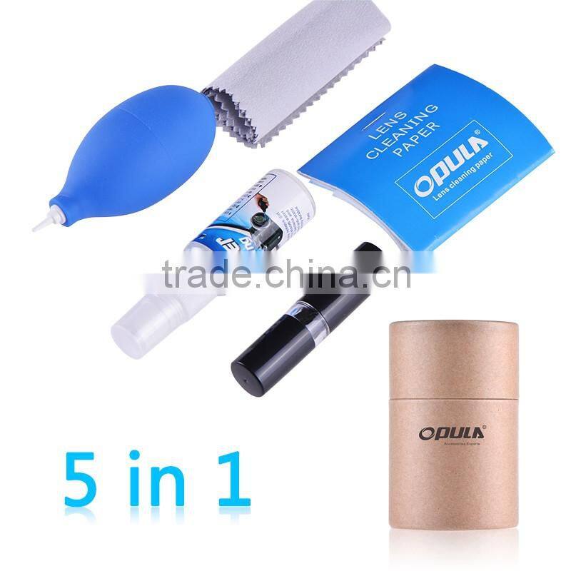 5 in 1 opula digital camera cleaning kit with cleaner, cloth, retractable brush, air blower, lens tissue with MSDS