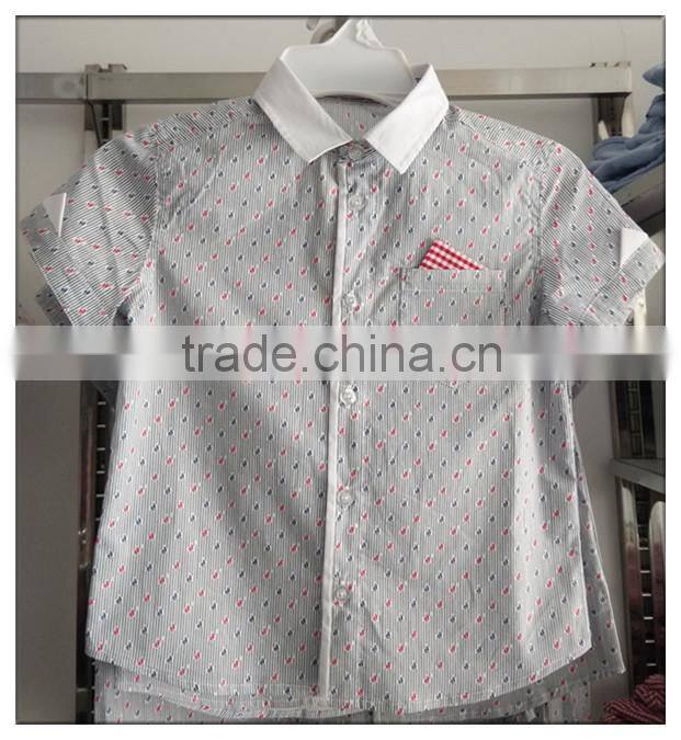 2015 new style 100%cotton fashion boys fancy shirts