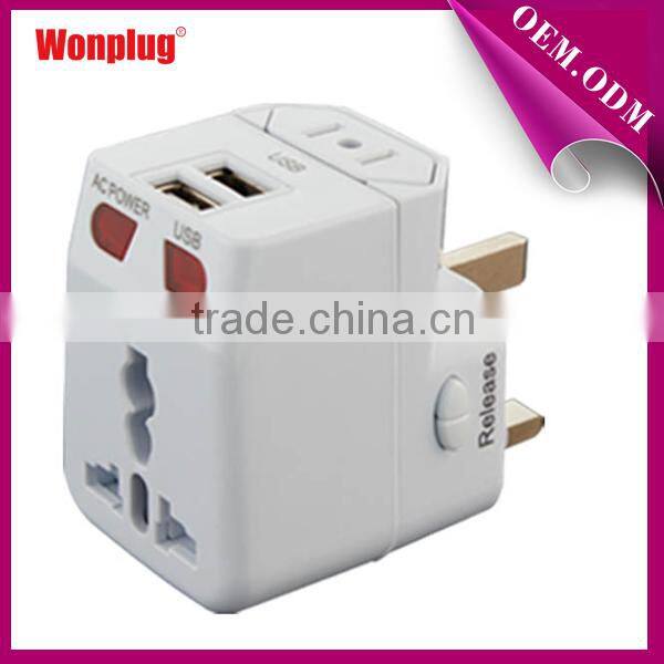New patent all in one usb taiwan travel adaptor with many colors and low price