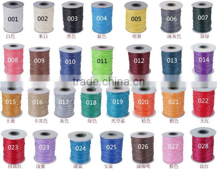 2015 wholesale 0.5---4.0mm round korea cotton waxed cord black and coffee for bracelet necklace garments