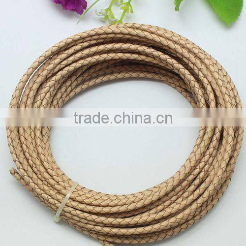 real leather cord 3.0mm braided cord