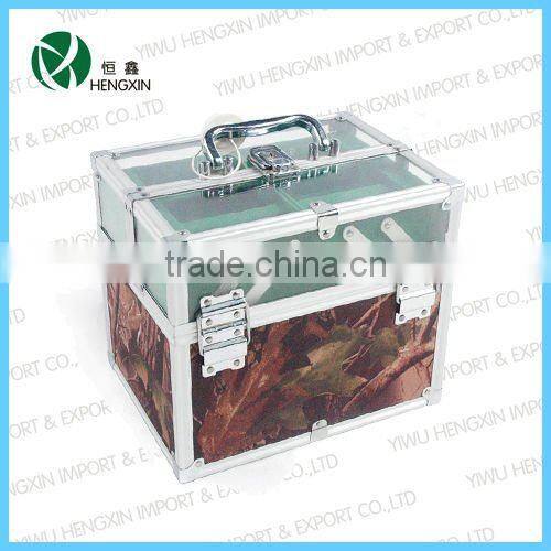 Aluminum poker chip case acrylic top case