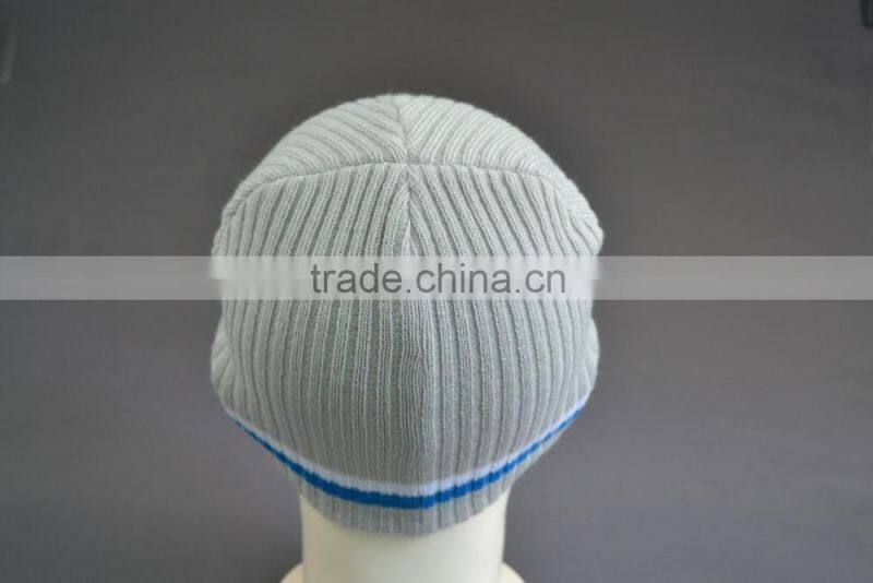 Acrylic beanie hat with rubber patch logo