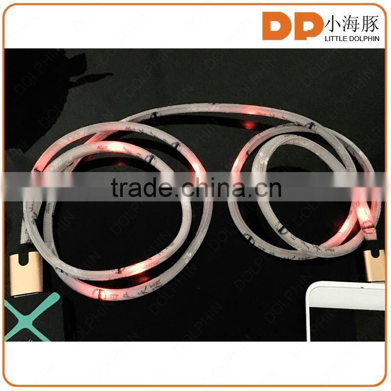hot new products for 2016 high speed 2 in 1 usb cable with flashing LED light