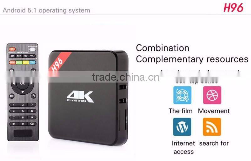 smart TV box manufacture H96 Amlogic S905 2GB DDR3 16GB ROM Set Top Box full 1080p cabel tv