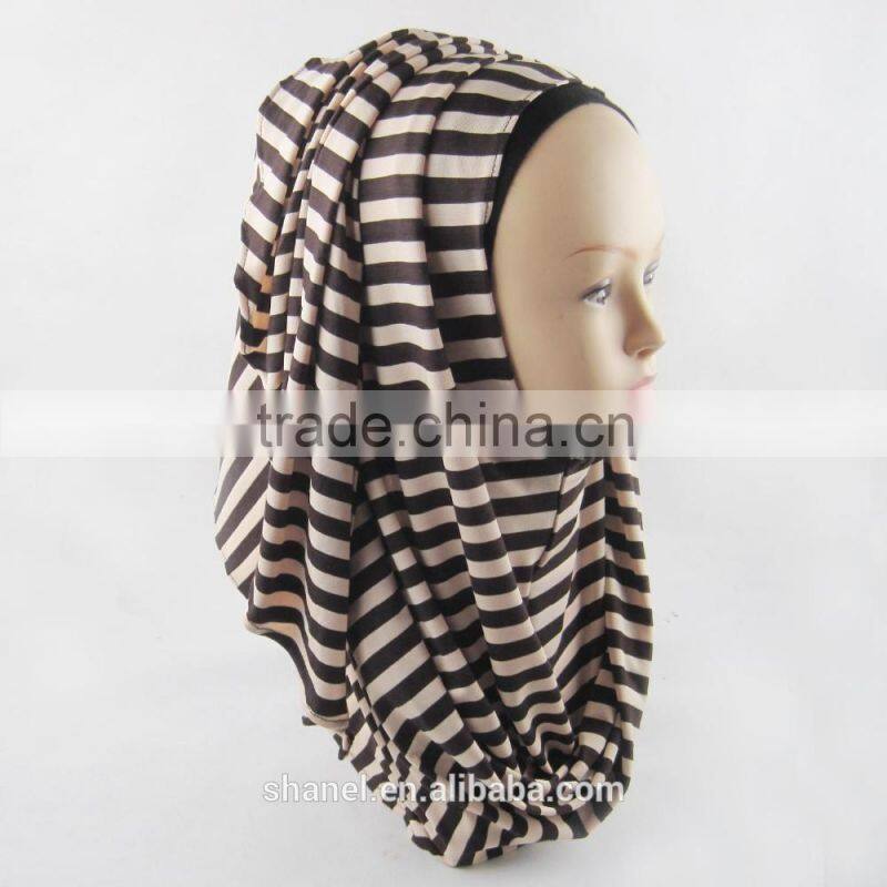 hot sale cotton stripe scarf muslim hijab