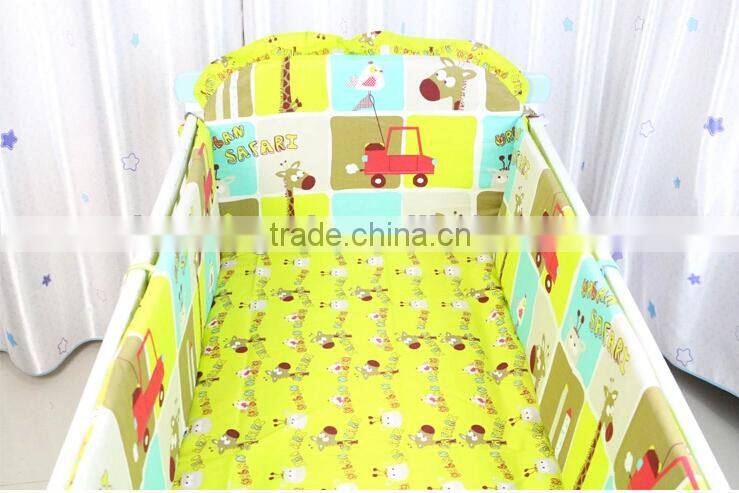 100% cotton cartoon Baby 4 pieces sets bedding around Bumper with Removable washing
