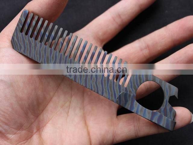 Titanium Multi-functional Metal Teeth Comb and Titanium Hair Comb with Bottle Opener