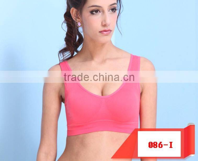Summer Style Women Stretch Athletic Vest Gym Fitness Sports Bra No Rims Full Cup Padded Bras Colorful Plus Size Tops