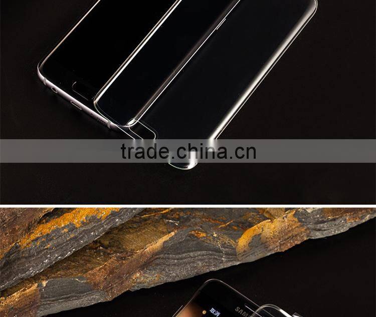 2016 New Full Cover Transparent 3D Curved Glass Screen Protector for Samsung S7