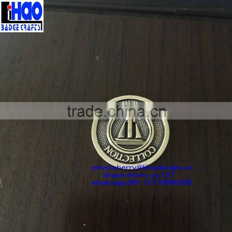 2016 High quality die casting cheap custom coins with hollow out logo