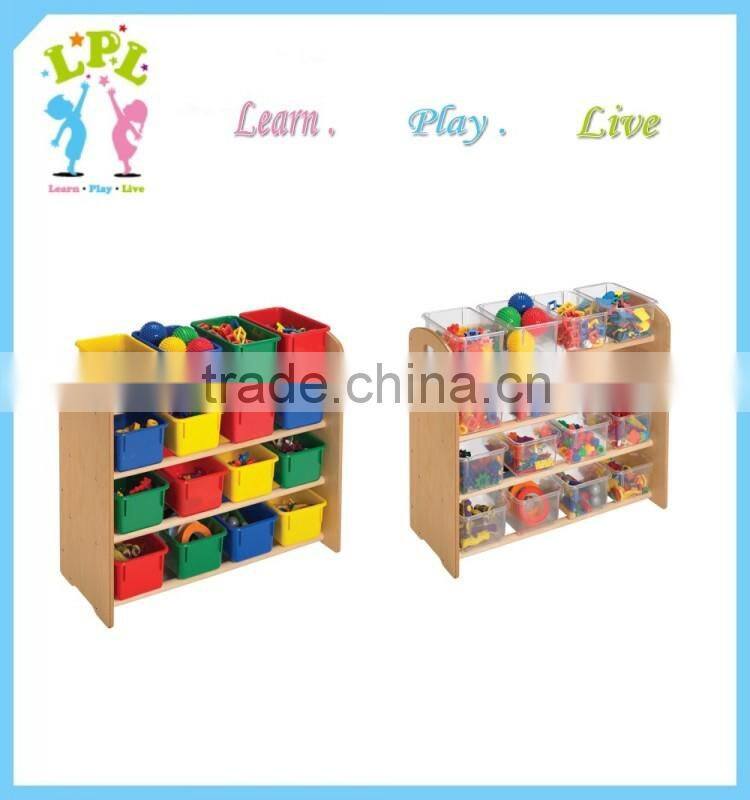 Factory Wholesale custom high quality wood material cubby toy storage shelf