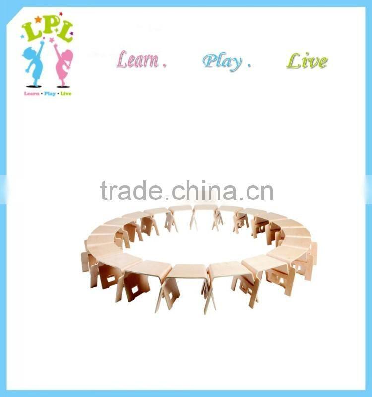 2016 New design nursery school furniture multi-function stackable wood chair kids study chair