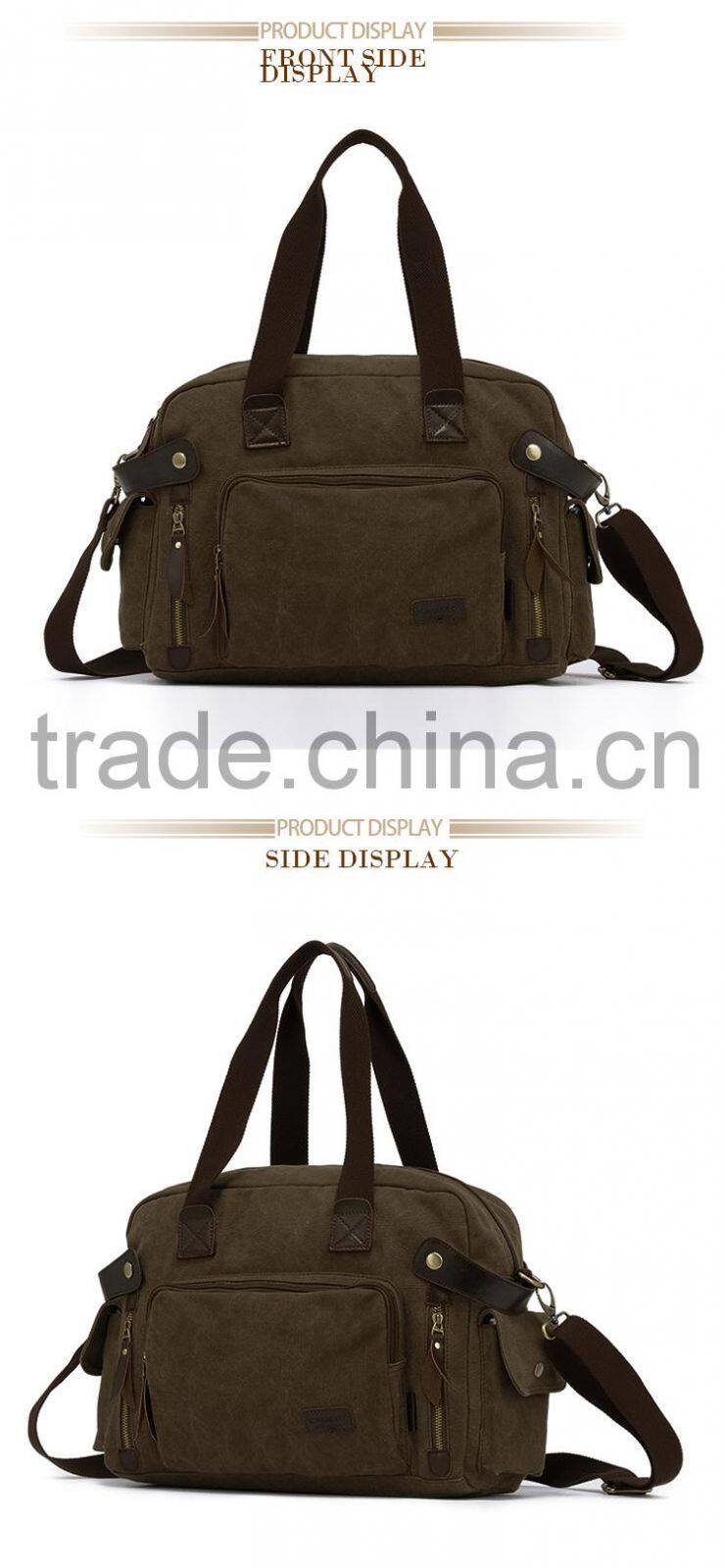 Vintage Canvas Shoulder Bag For Girls Lady Handbag Lady Tote Bag Shoulder Bags For College Khaki Color