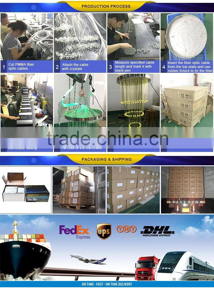 Decorative fiber optic lighting with 600pcs mixed diameter fiber cables and twinkle effect