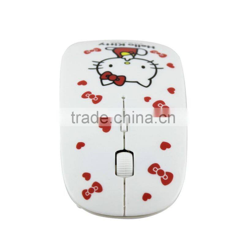 Wireless Mouse Ultra Thin Hello Kitty Computer 2.4GHz 1200DPI Optical Gaming Mouse