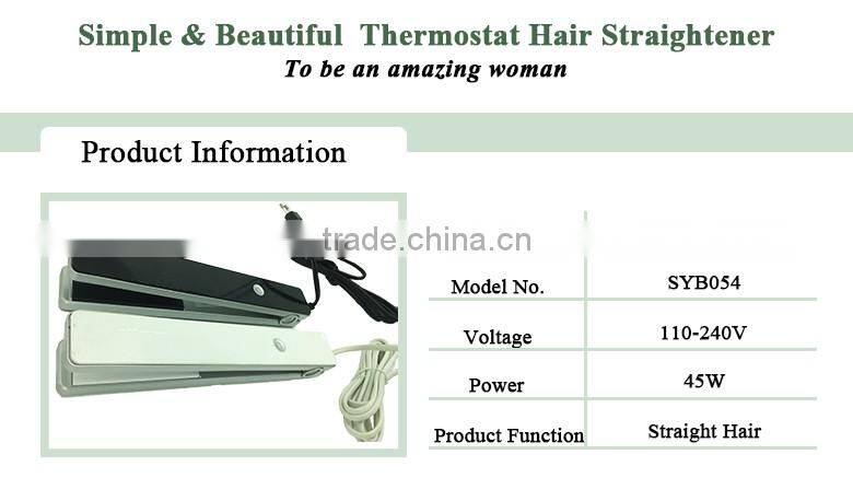 Travel small power hair straightener cememic coating plate ptc china