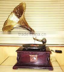 gramaphone , wooden gramaphone