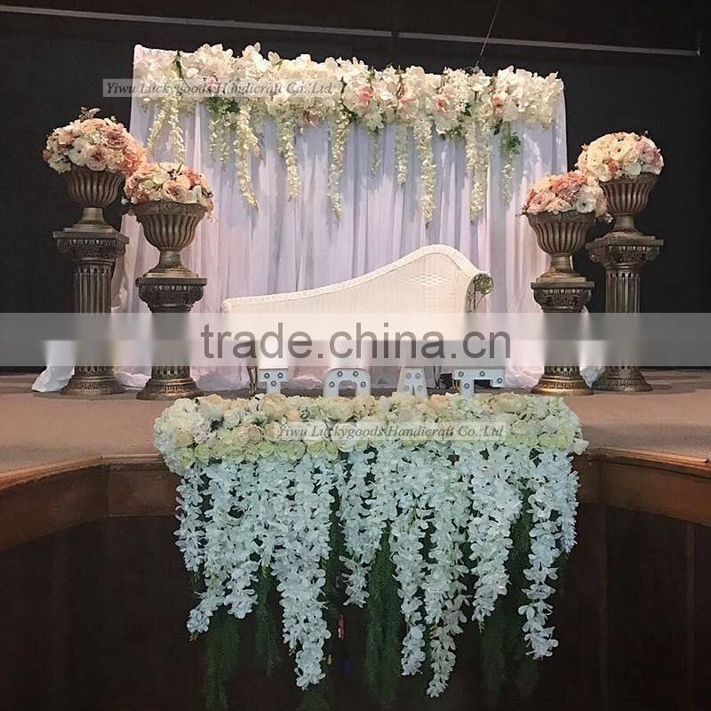 luxury 2m handmade coral and white hanging decorative flower arranging