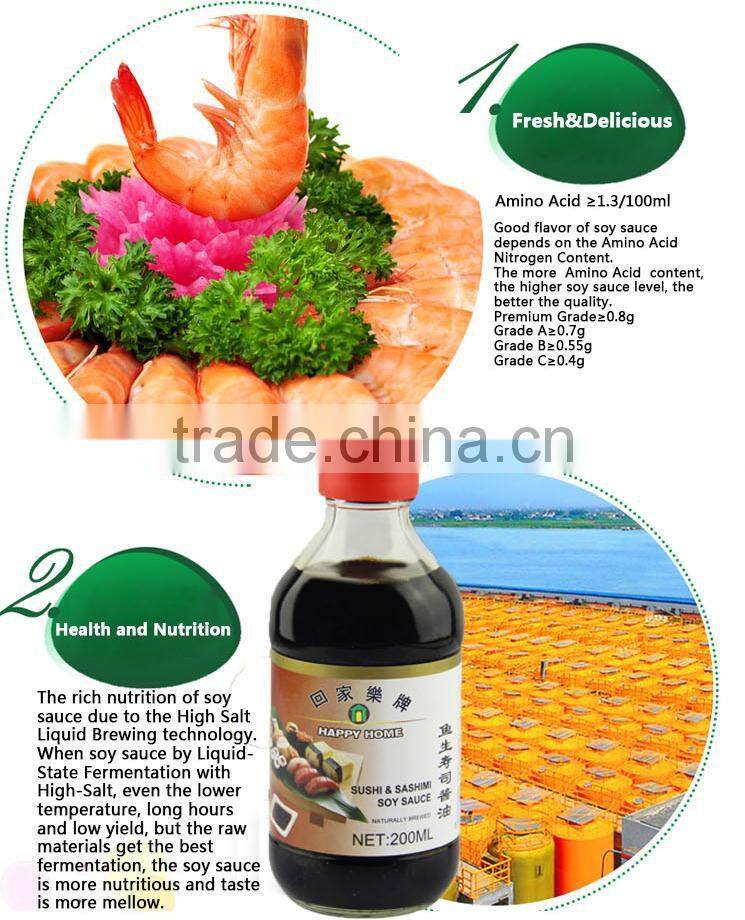 Jolion Factory Kikkoman ODM/OEM SuShi&Sashimi Soy Sauce 200ml
