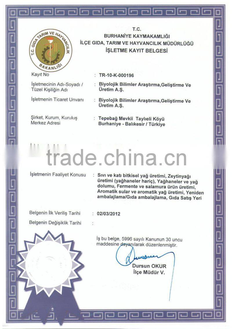 VIRGIN OLIVE OIL FOR COOKING ( PRODUCED IN WEST TURKEY ) ( 10 Liter Tin - Can )