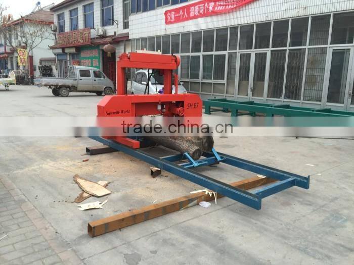 sh27 horizontal portable wood band sawmill with diesel engine