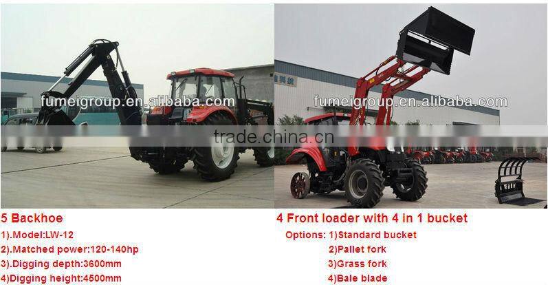 agriculture tractor 130hp with front end loader