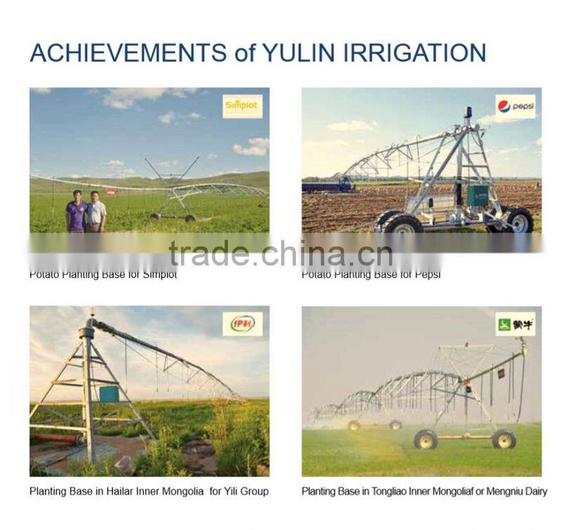 2017 yulin four whlee linear move rotating pivot irrigation machine with diesel and pump