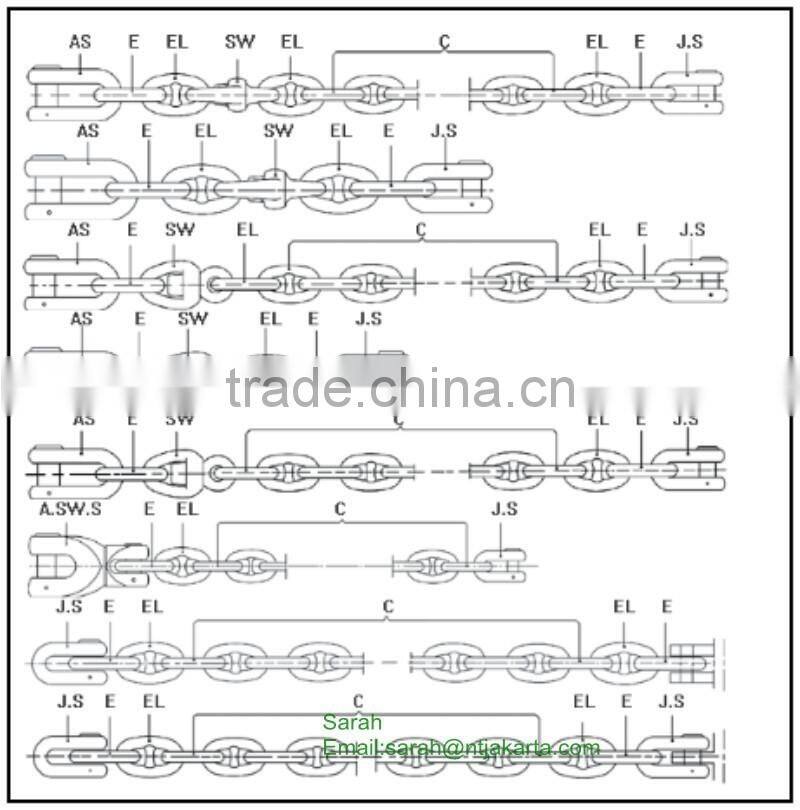 Offshore Mooring AM1/AM2/AM3 Marine Chain Stud anchor chain/studless anchor chain