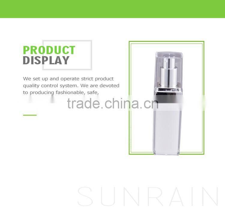 Wholesale high quality square shape cosmetic make up pet cosmetic bottle