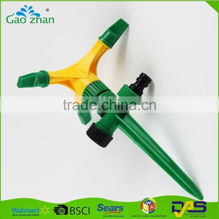 PLASTIC 3arm spike garden lawn HOSE SPRINKLER with spike lawn sprinkler