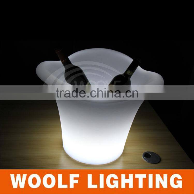 2015 hot waterproof IP68 customized RGB colorful plastic LED round ice wine bucket