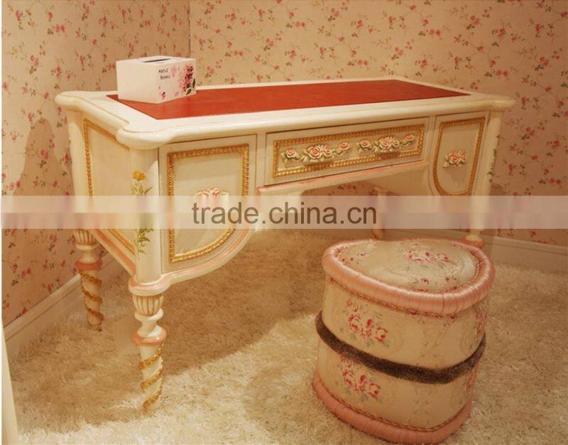 Italy Style Children Two Door Wardrobe Closet/ Classic Lovely Kids Rose Carved Wardrobe Cabinet/ Antique Girl Princess Armoire