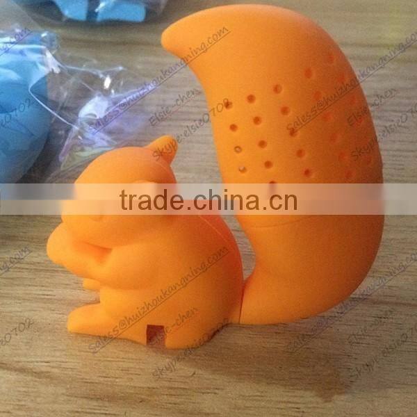 silicone Squirrel Shaped Tea Infuser Loose Leaf Strainer Bag Mug Filter