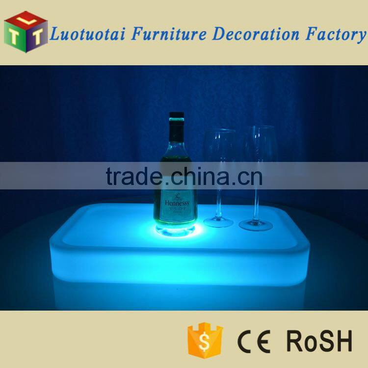 Disco and night club use 16 color changed led bar wine tray with remote cotrol