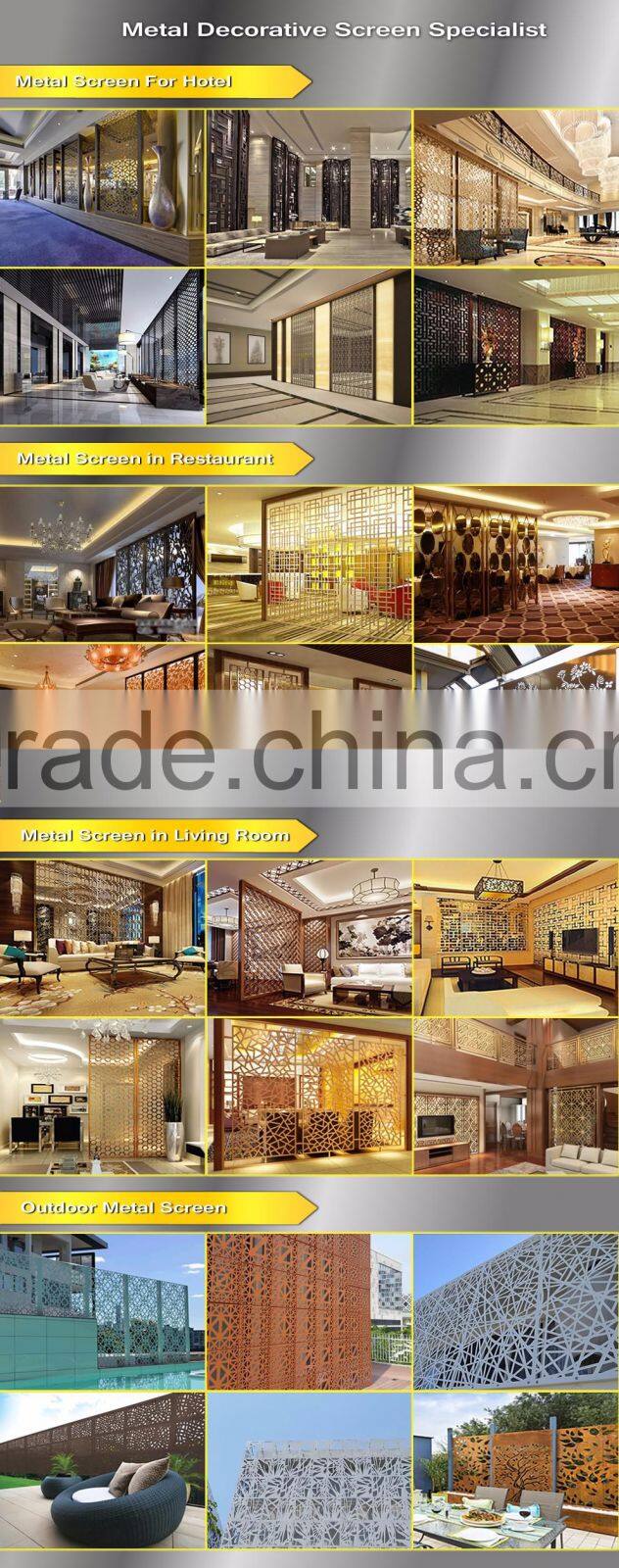 Customized Steel Room Divider Screen Partition For Hotel KTV Bar Commercial Decoration