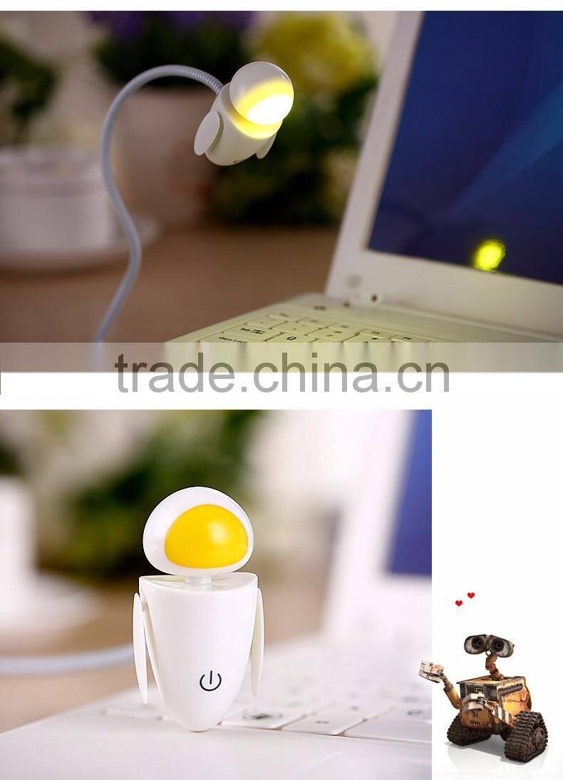 Creative USB Robot Shape Sensoring Night Light, Funny LED Decorative USB Flexible Night Lamp For Wholesale