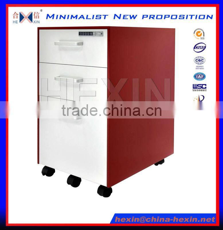 Hexin Factory sale small mobile file cabinet with 3 drawer