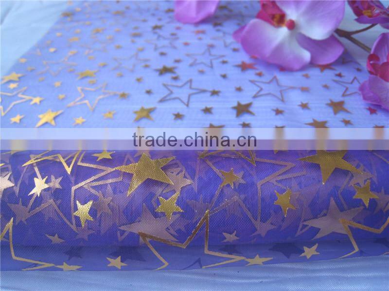 White+Gold Christmas Star Wholesale Table Cloth