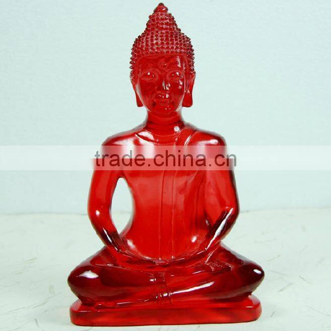 Decorative transparent resin sitting buddha statue
