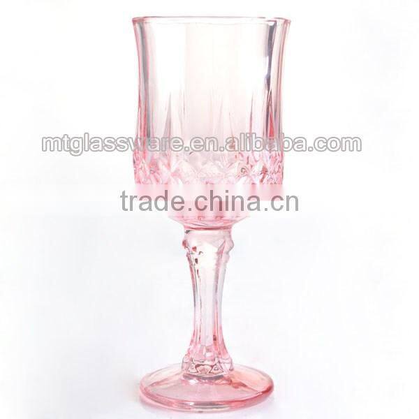 wholesale colorful candle holder crystal long stem wine glass
