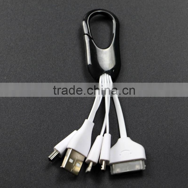 Custom 4 in 1 Multiple Universal USB Charging Cable w/ 8 Pin Lighting / 30 Pin / Micro USB / Mini USB Ports for Iphone 4s 5 5s 6