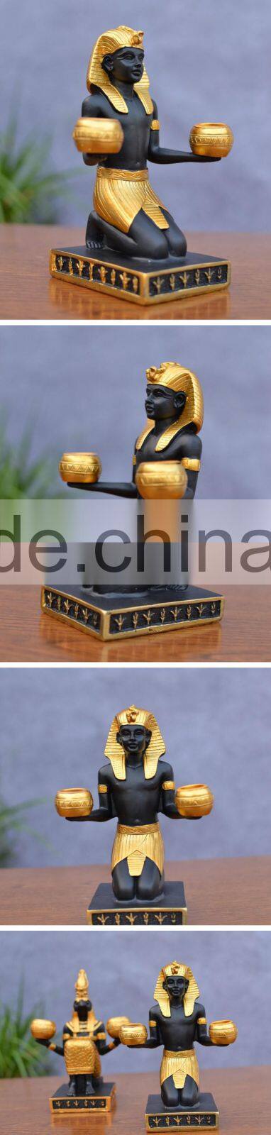 Ancient Egyption gold antique statues candlestick