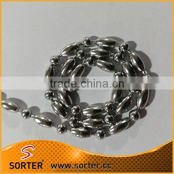 Water fall effect shiny metal ball chain room divider