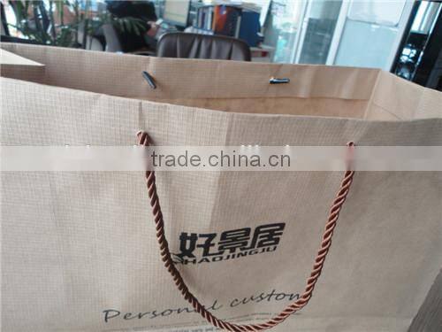 Customized New Fashion Kraft Paper Drawstring Bag