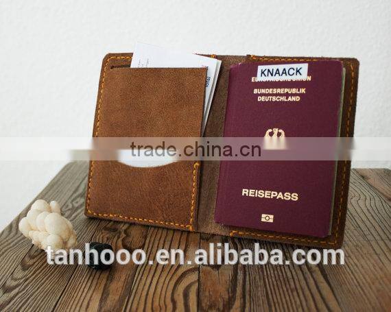 Unique Leather Passport Holder with card slot place card holder OEM the best design