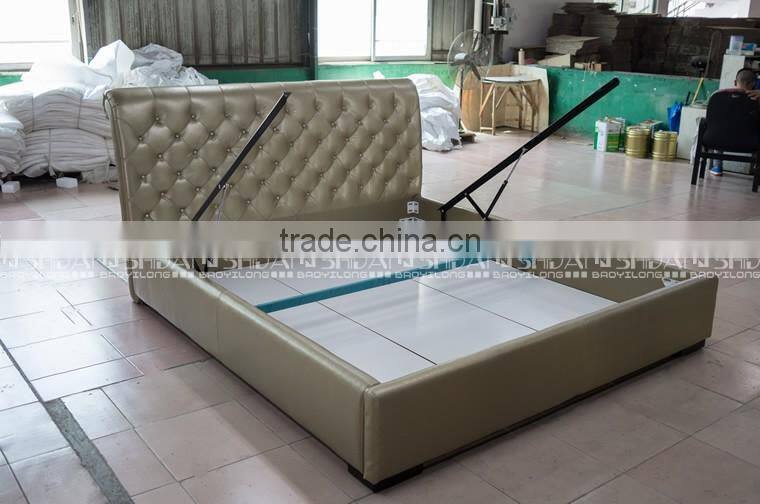 Upholstered king size bed made in china B85