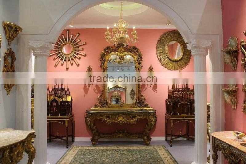 French Provincial Console Table With Framed Mirror in Large Size
